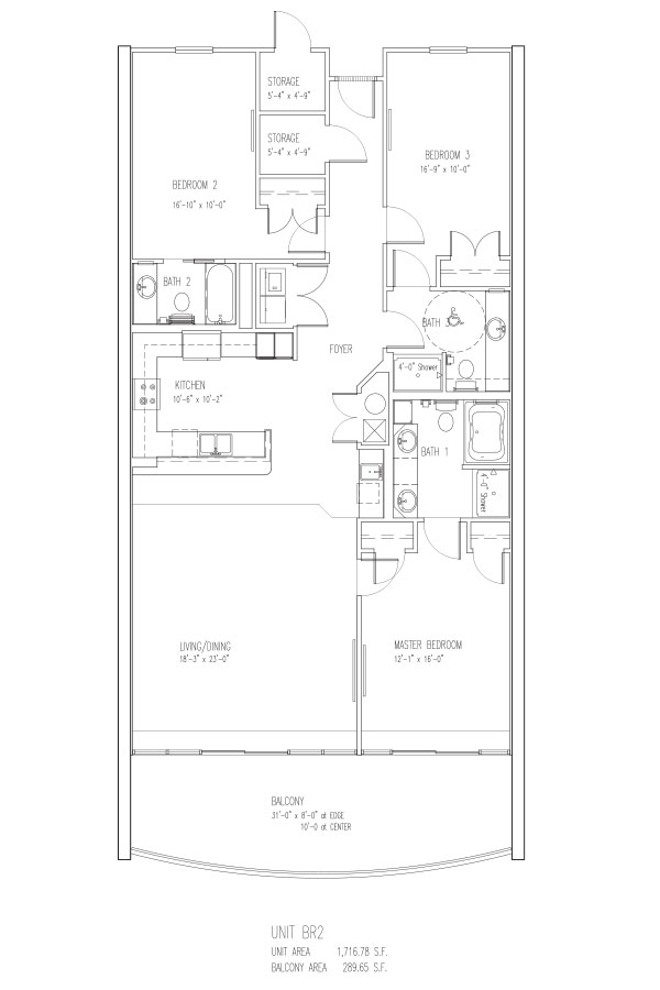 3 Bed 3 Bath - R Sleeps 12 Floor Plan